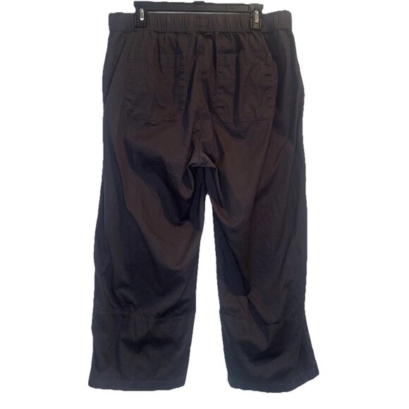 Pact Womens Gray Daily Twill Organic Cotton Elastic Waist Cropped Pants Sz L - Picture 6 of 14